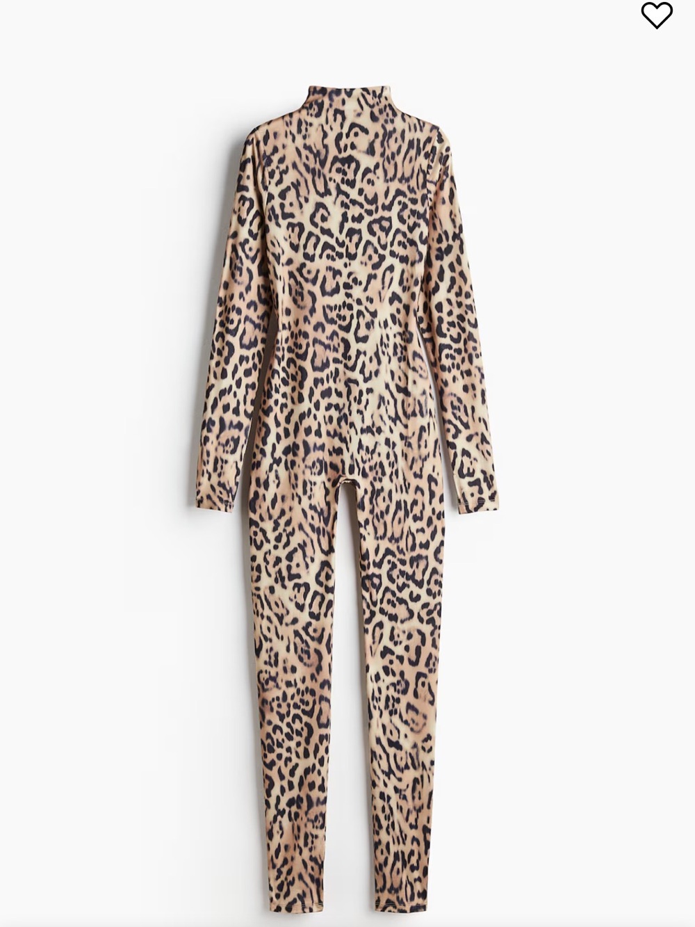 H&M Leopard-Print Long-Sleeve Jumpsuit in Tan and Black